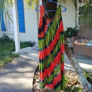 Tie dyed guaze dress